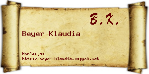 Beyer Klaudia névjegykártya