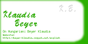 klaudia beyer business card